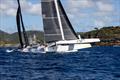 Sophia ducks an accelerating Argo at the start of the Antigua 360 on Friday