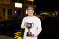 Jason Carroll with the Multihull Line Honours Trophy