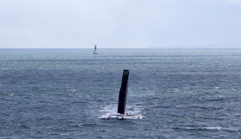 Phaedo^3 set off on Round Ireland record attempt photo copyright Rachel Fallon-Langdon taken at  and featuring the MOD70 class