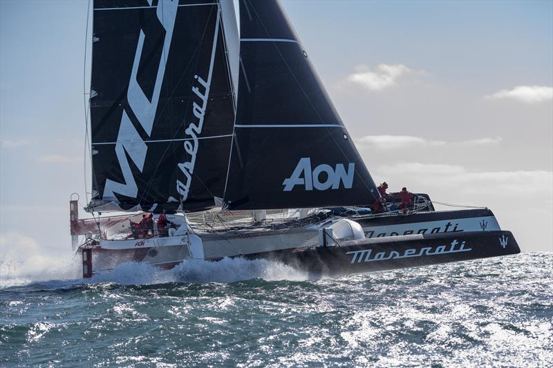 Maserati Multi 70 breaks the Channel Record from Cowes to Dinard photo copyright Rick Tomlinson / www.rick-tomlinson.com taken at  and featuring the MOD70 class