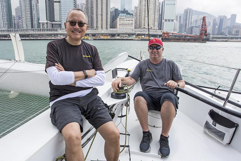 Karl Kwok, owner, and Gavin Brady, skipper. MOD Beau Geste photo copyright Guy Nowell taken at  and featuring the MOD70 class