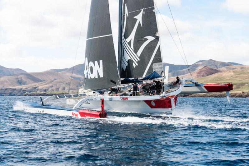 Giovanni Soldini's Multi 70 Maserati at the start of the RORC Transatlantic Race 2018 - photo © RORC / Joaquín Vera