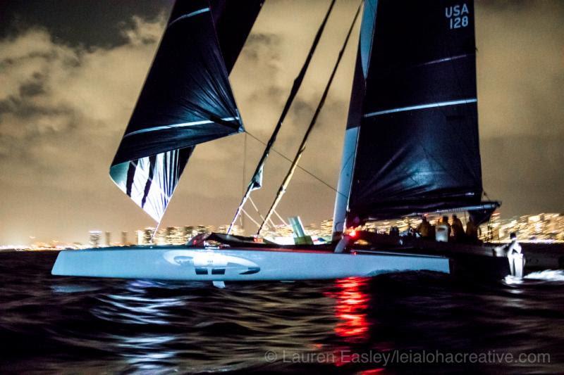 Argo crossing the finish last night - Transpac 50 - photo © Lauren Easely / leialohacreative.com