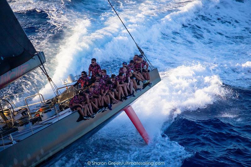 Comanchefinal approach through the Molokai Channel during sunset. - Transpac 50 - photo © Sharon Green / Ultimate Sailing