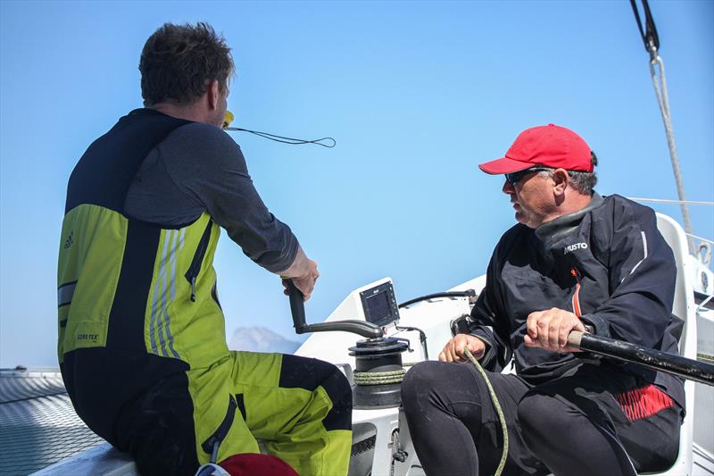 Matt Humphries takes hand bearings while Gavin Brady steers with a tiller - Beau Geste - Day 5 - Hamilton Island Race Week, August 23, 2019 - photo © Richard Gladwell