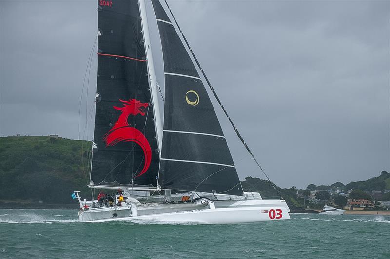 Beau Geste (Pat Kong) (Hong Kong) - PIC Coastal Classic - Start - Waitemata Harbour - October 25,  photo copyright Richard Gladwell / Sail-World.com taken at Royal New Zealand Yacht Squadron and featuring the MOD70 class