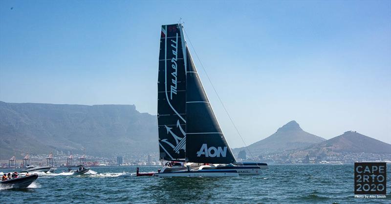 Maserati Multi 70 start Cape2Rio 2020 - photo © Alec Smith