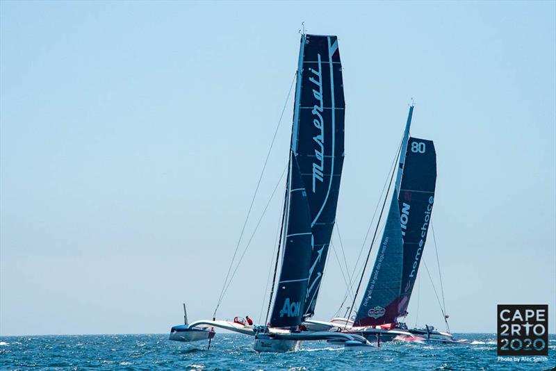 Maserati Multi 70 start Cape2Rio 2020 photo copyright Alec Smith taken at Royal Cape Yacht Club and featuring the MOD70 class