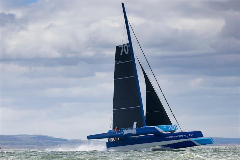 Peter Cunningham's MOD70 PowerPlay took Line Honours in the 2020 RORC Caribbean 600 by less than five minutes from Argo, with Maserati third photo copyright Lloyd Images taken at Royal Ocean Racing Club and featuring the MOD70 class