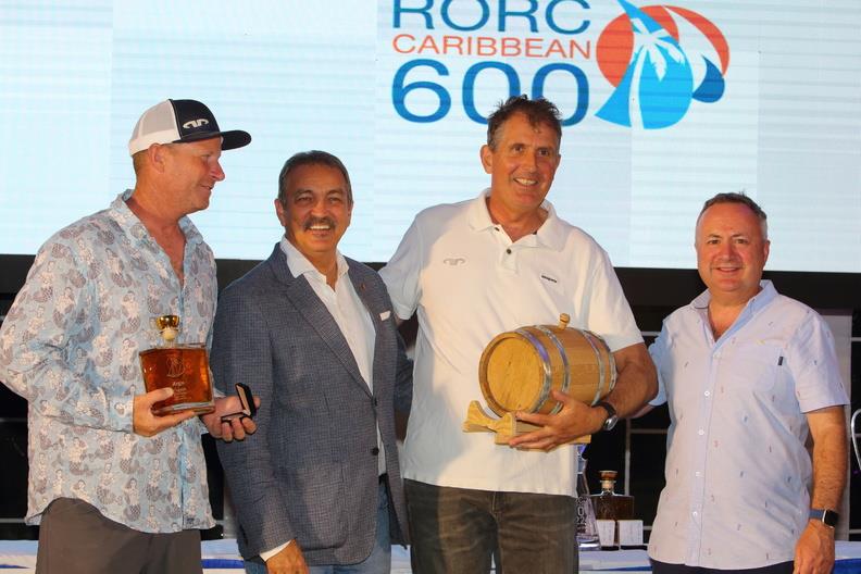 Fastest multihull round the course, Jason Carroll's Argo was represented by Brian Thompson at the prize-giving, with Tourism Minister, The Hon Charles Fernandez presenting the prize - photo © Tim Wright / photoaction.com