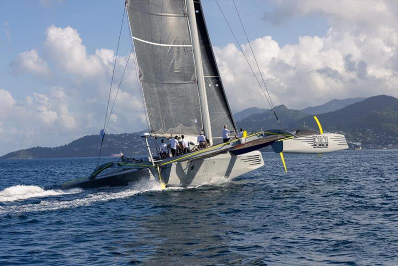 MOD70 Zoulou after finishing the RORC Transatlantic Race in Grenada in an elapsed time of: 5 days 22 hrs 55 mins 12 secs photo copyright Arthur Daniel / RORC taken at Royal Ocean Racing Club and featuring the MOD70 class
