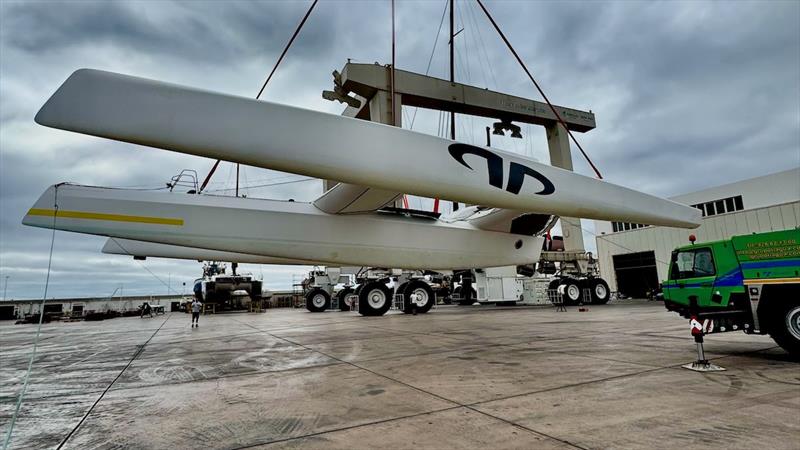 Argo lifted out at Marina Lanzarote photo copyright Team Argo taken at Royal Ocean Racing Club and featuring the MOD70 class
