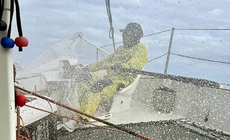 Brian Thompson helms Jason Carroll's MOD70 Argo - 2026 RORC Transatlantic Race day 3 photo copyright Pete Cumming / Argonauts taken at Royal Ocean Racing Club and featuring the MOD70 class