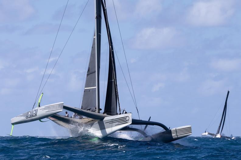 Jon Desmond racing MOD70 Final Final – Zoulou crossed the finish line 18 minutes and 19 seconds after Argo - 2026 Antigua 360 Race - photo © Tim Wright / RORC