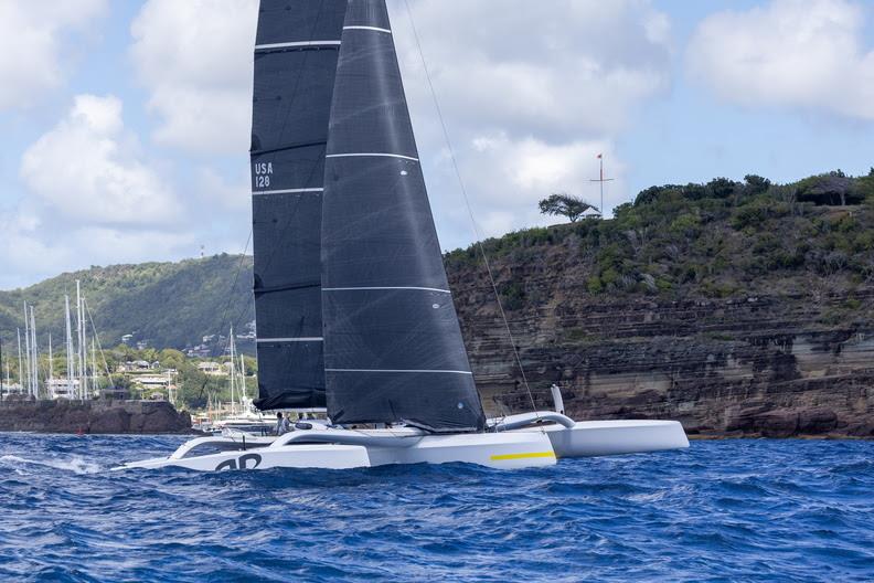 Argo crosses the finish line off Fort Charlotte with an elapsed time of 2 Hrs 29 Mins 20 Secs - 2026 Antigua 360 Race - photo © Tim Wright / RORC