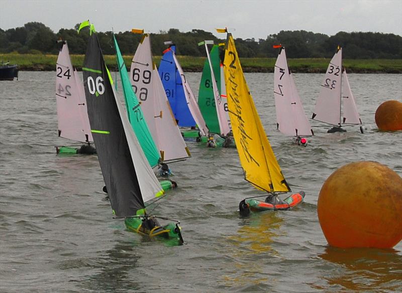 Matthew Lake 32 gets away with a port tack start during the 2019 Bottle Boat Championship at Waldringfield photo copyright Roger Stollery taken at Waldringfield Sailing Club and featuring the Model Yachting class