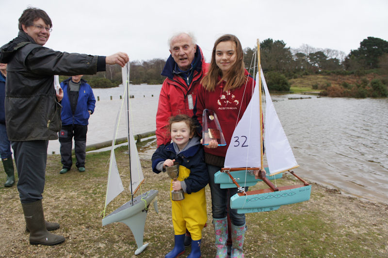 2012 Setley Cup winner Annabelle Hutchinson, PRO Stuart Jardine, Seahorse Trophy winner Emma Bennett photo copyright Ann Brunskill taken at  and featuring the Model Yachting class