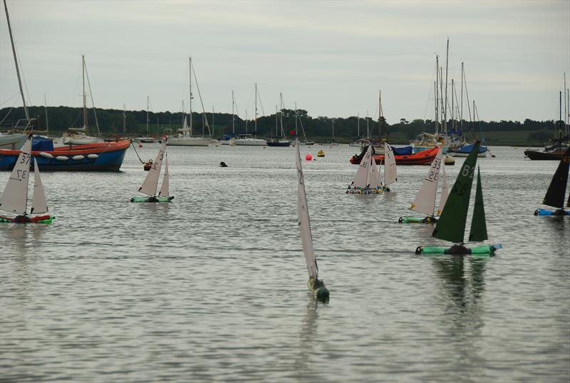 More exciting upwind legs in the sea breeze during the 2025 BOTTLE boat championship at Waldringfield Sailing Club photo copyright Roger Stollery taken at Waldringfield Sailing Club and featuring the Model Yachting class