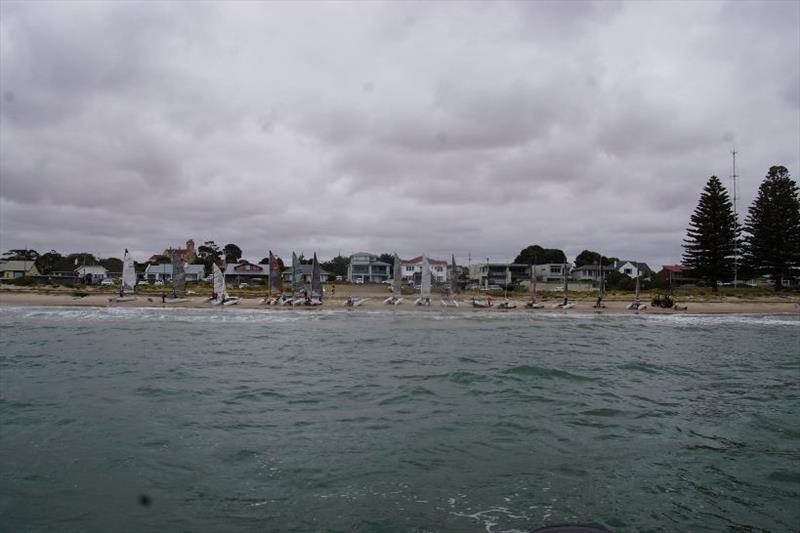 The fleet on shore at Victor Harbor - 49th Mosquito Catamaran Australian Championships at Victor Harbor Yacht Club photo copyright Victor Harbor YC taken at Victor Harbor Yacht Club and featuring the Mosquito class