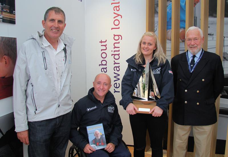 MS Amlin Seamanship Award 2018 (l-r) Brian Thompson, Sean Rose, Donna Baxter & Sir Robin Knox-Johnston photo copyright Mark Jardine taken at  and featuring the  class