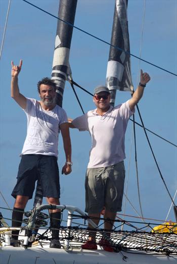 Enjoying their line honours success in Antigua - Oren Nataf - member of Yacht Club de Monaco and decorated Spanish offshore sailor - Alex Pella © Ed Gifford / RORC Enjoying their line honours success in Antigua - Oren Nataf - member of Yacht Club de Monaco and decorated Spanish offshore sailor - Alex Pella © Ed Gifford / RORC