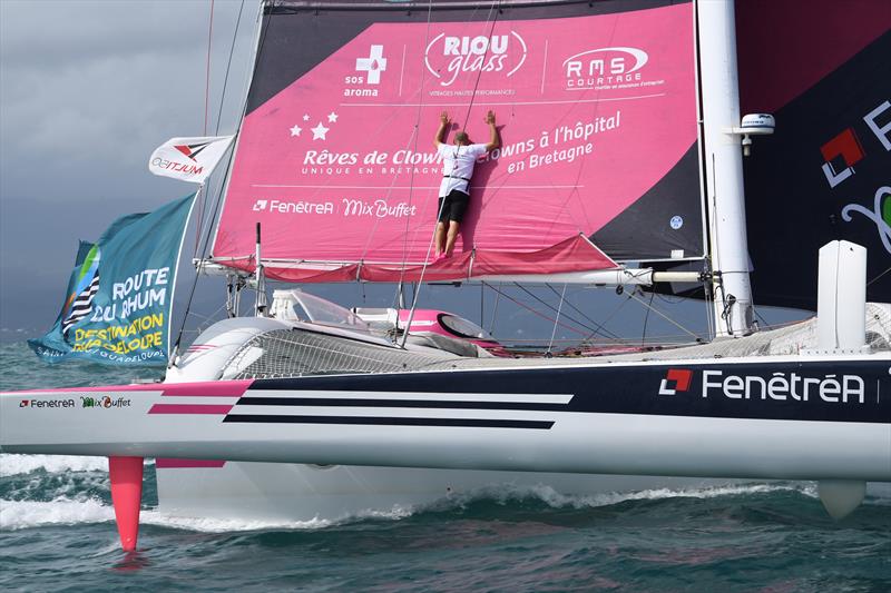 Erwan Le Roux on FenêtréA-Mix Buffet has become the second Multi50 skipper to finish the Route du Rhum-Destination Guadeloupe photo copyright Yvan Zedda taken at  and featuring the Multi 50 class