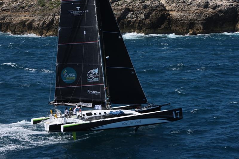 Oren Nataf's Multi50 Rayon Vert, skippered by Alex Pella photo copyright Tim Wright / photoaction.com taken at Royal Ocean Racing Club and featuring the Multi 50 class