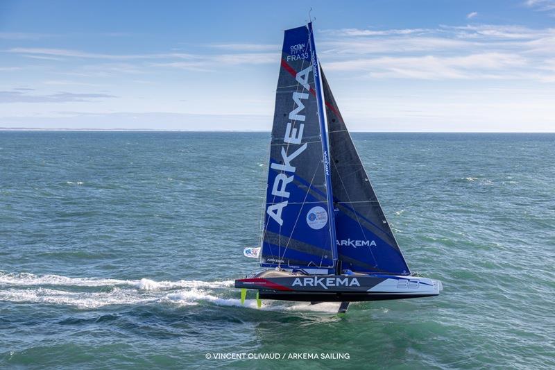 The Ocean Fifty Arkema 4, ready for her first transatlantic race - photo © Vincent Olivaud / Arkema Sailing