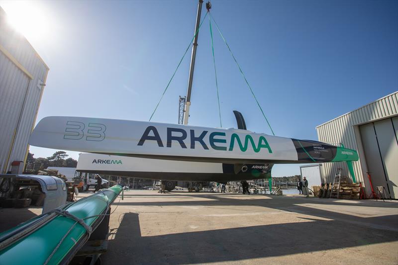 New graphic design for the Trimaran Arkema - photo © Vincent Olivaud / Arkema Sport