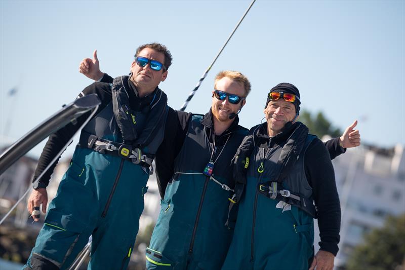 From left to right: Etienne Carra, Quentin Vlamynck and Mayeul Riffet - Pro Sailing Tour Episode 3 photo copyright Vincent Olivaud / Arkema Sport taken at  and featuring the Multi 50 class