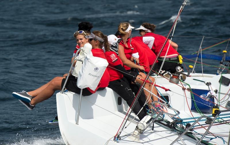 Dee Caffari leads all female crew on German boat DB Schenker in EFG Sailing Arabia - The Tour 2017 - photo © Lloyd Images