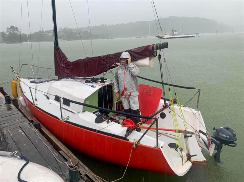 Farr 1/4 Tonner - Straightlace - his first keel boat rediscovered. Jack Lloyd prepares for a delivery back to Whangarei. (The original cabin has been modified.) - photo © OYC Archives