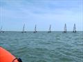 Musto Skiffs Training – Saturday - Going upwind after start &copy; Rebecca Bines