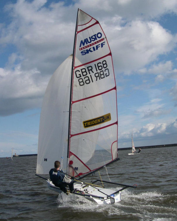 Ian Trotter wins the South Shields Spring Splash in his Musto Skiff photo copyright Ian Judd taken at South Shields Sailing Club and featuring the Musto Skiff class