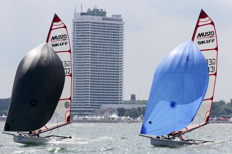 Travemünder Woche day 7 photo copyright Christian Beeck / www.segel-bilder.de taken at Lübecker Yacht Club and featuring the Musto Skiff class