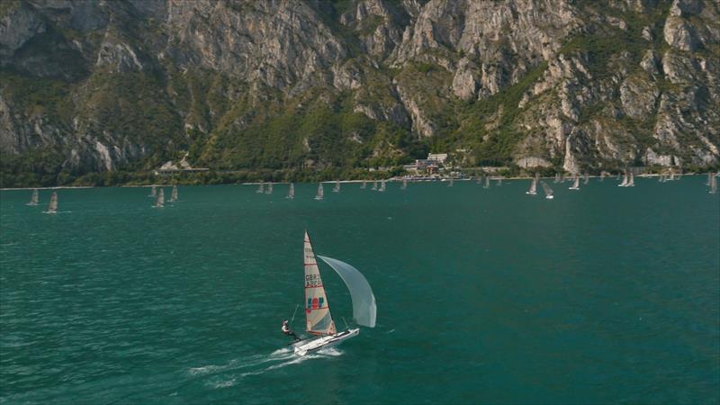 ACO Musto Skiff Worlds at Lake Garda day 1 - photo © Fleye Aerial Film and Photography