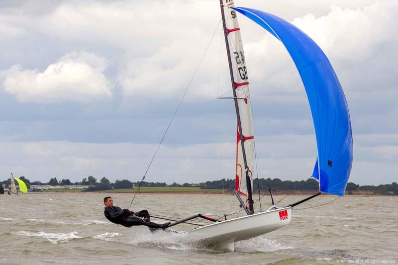 Jamie Hilton racing his Musto Skiff photo copyright Tim Olin / www.olinphoto.co.uk taken at  and featuring the Musto Skiff class