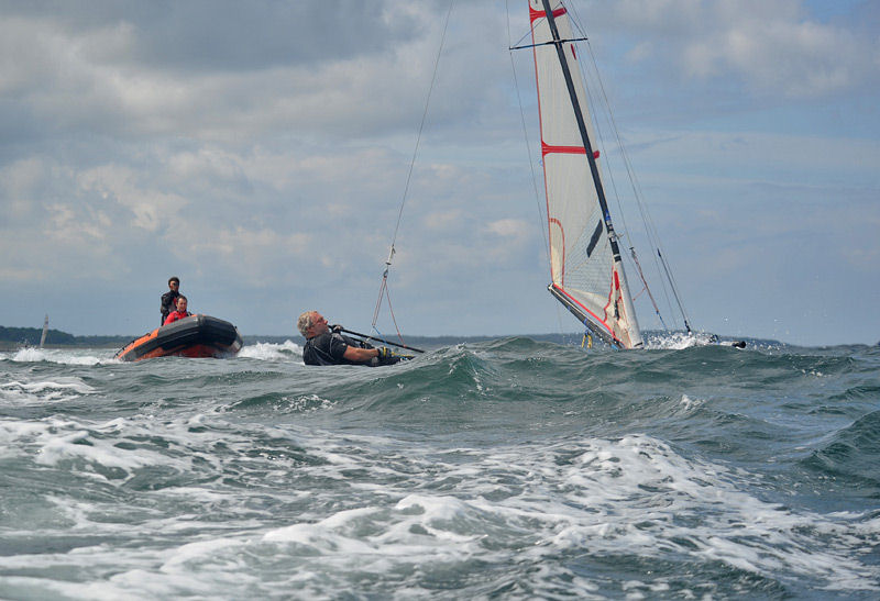 Musto Skiff pre-nationals training at East Lothian for 20 boats led by Harvey Hillary photo copyright Tania Samus / www.photoblink.co.uk taken at East Lothian Yacht Club and featuring the Musto Skiff class