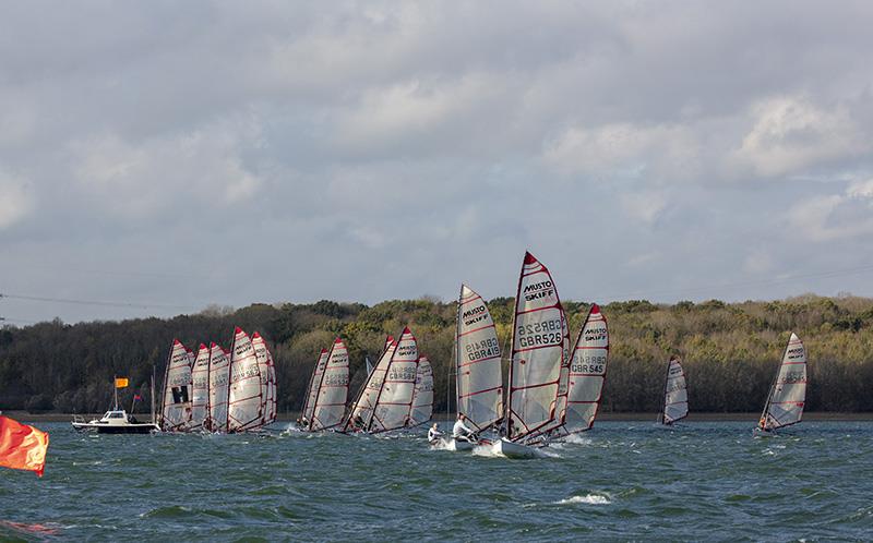 Musto Skiffs in the Ovington Inland Championships at Grafham photo copyright Tim Olin / www.olinphoto.co.uk taken at Grafham Water Sailing Club and featuring the Musto Skiff class