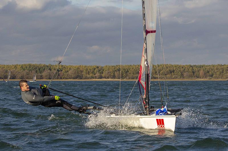 Musto Skiffs in the Ovington Inland Championships at Grafham photo copyright Tim Olin / www.olinphoto.co.uk taken at Grafham Water Sailing Club and featuring the Musto Skiff class