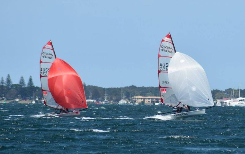 Australian Musto Skiff National Championship 2019 photo copyright Phil Mayo taken at Wangi RSL Amateur Sailing Club and featuring the Musto Skiff class