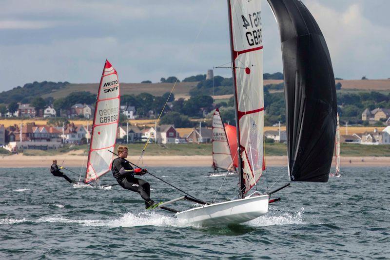 Ben Clegg on day 1 of the Noble Marine UK Musto Skiff National Championships at Sunderland photo copyright Tim Olin / www.olinphoto.co.uk taken at Sunderland Yacht Club and featuring the Musto Skiff class