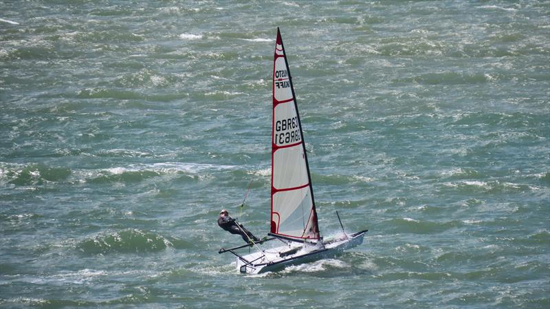 Mark Cooper during the Lee-on-the-Solent Musto Skiff Open photo copyright Gary Taw taken at Lee-on-the-Solent Sailing Club and featuring the Musto Skiff class