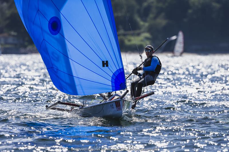 Rob Richardson ahead of the ACO 11th Musto Skiff Worlds at Kiel Week photo copyright Bernardí Bibiloni / www.bernardibibiloni.com taken at Kieler Yacht Club and featuring the Musto Skiff class