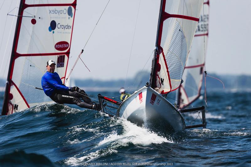 Jono Shelley on day 3 of the 11th ACO Musto Skiff World Championship at Kiel Week - photo © Bernardí Bibiloni / www.bernardibibiloni.com