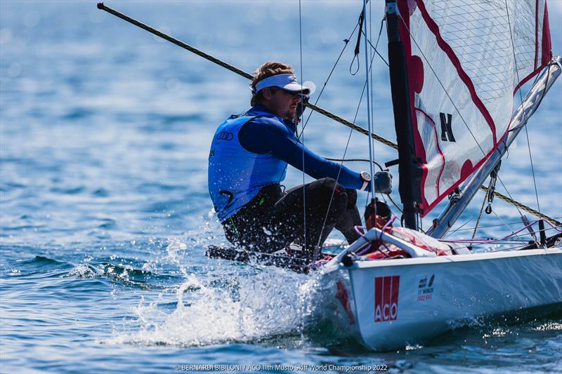 Andy Tarboton - 11th ACO Musto Skiff World Championships during Kiel Week, day 4 photo copyright Bernardí Bibiloni / www.bernardibibiloni.com taken at Kieler Yacht Club and featuring the Musto Skiff class