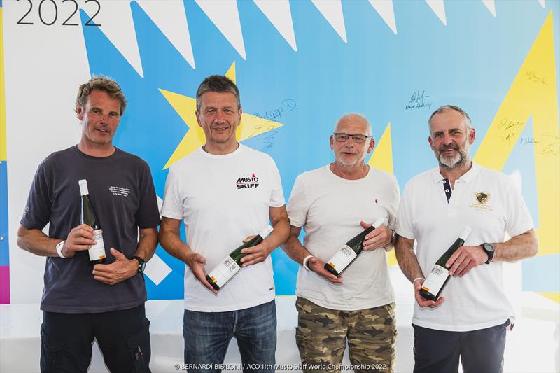 11th ACO Musto Skiff World Championship at Kiel Week Gala Dinner (l-r) Ian, Martin, Ron & Tom - photo © Bernardí Bibiloni / www.bernardibibiloni.com