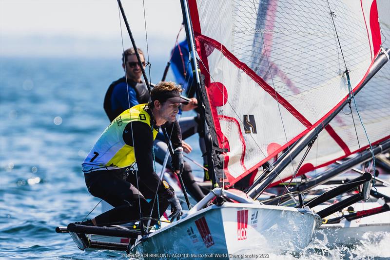 Rick Peacock during the 11th ACO Musto Skiff World Championship at Kiel Week photo copyright Bernardí Bibiloni / www.bernardibibiloni.com taken at Kieler Yacht Club and featuring the Musto Skiff class