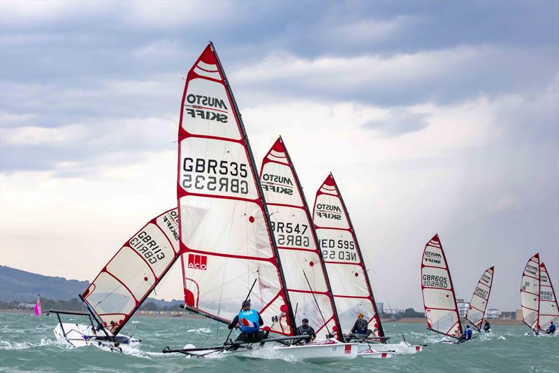 Noble Marine UK Musto Skiff Nationals at Eastbourne day 1 photo copyright Tim Olin / www.olinphoto.co.uk taken at Eastbourne Sovereign Sailing Club and featuring the Musto Skiff class