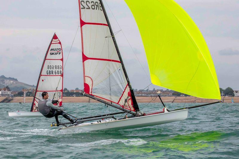 Dan Vincent  - Noble Marine 2022 UK Musto Skiff National Championship photo copyright Tim Olin / www.olinphoto.co.uk taken at Eastbourne Sovereign Sailing Club and featuring the Musto Skiff class